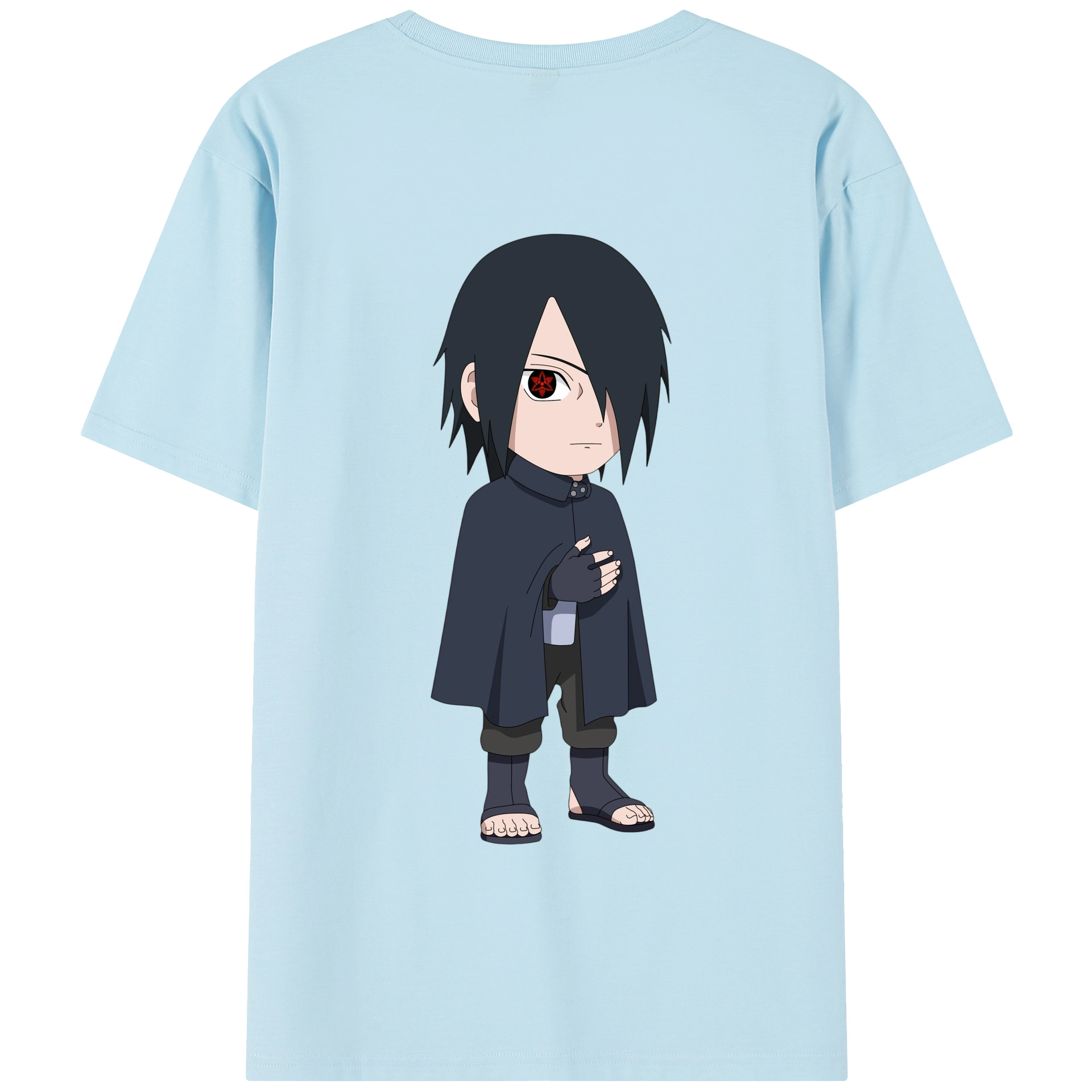 （画像用） NARUTO -ナルト- うちは サスケ Uchiha Sasuke 綿100％半袖Tシャツ（背面プリント）